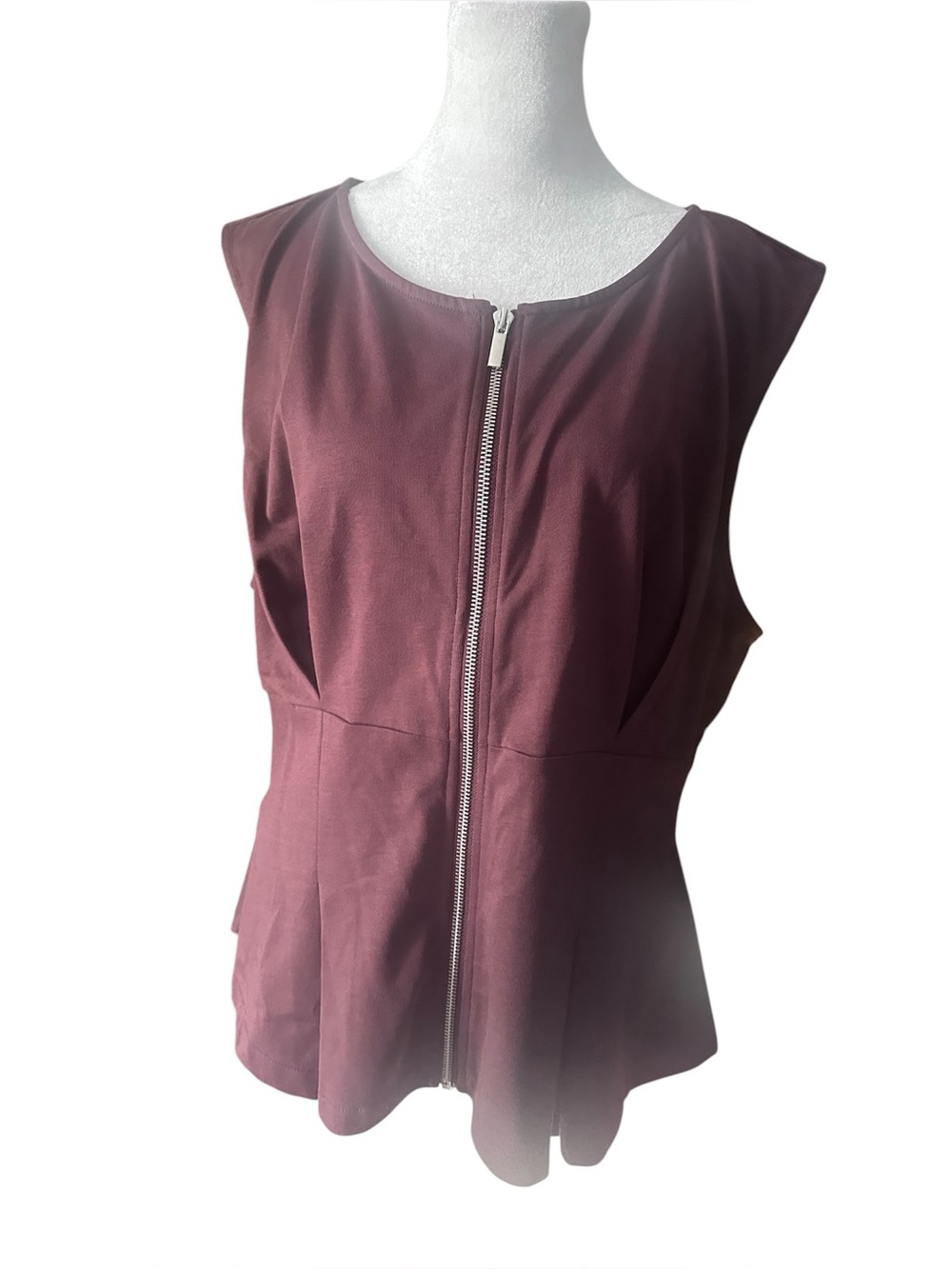 NWT Anthropologie zip front zip vest with peplum size XL